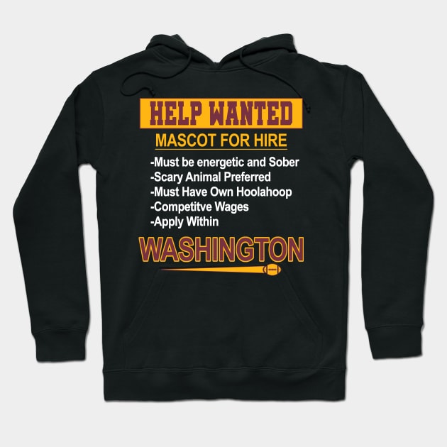 Funny Washington Football - Mascot For Hire Hoodie by FFFM